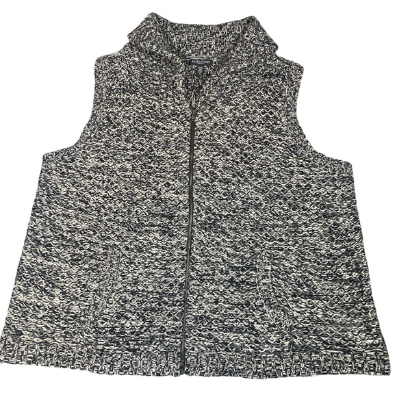 Eileen Fisher Sweaters - Women’s Eileen Fisher Yak Merino Wool Blend Knit Sweater Vest Full Zip Gray 1X